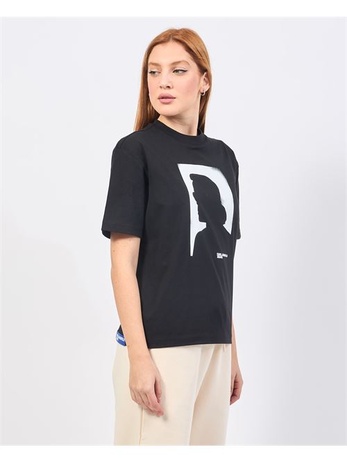 T-shirt Karl Lagerfeld noir avec logo KARL LAGERFELD | 245J1711J101